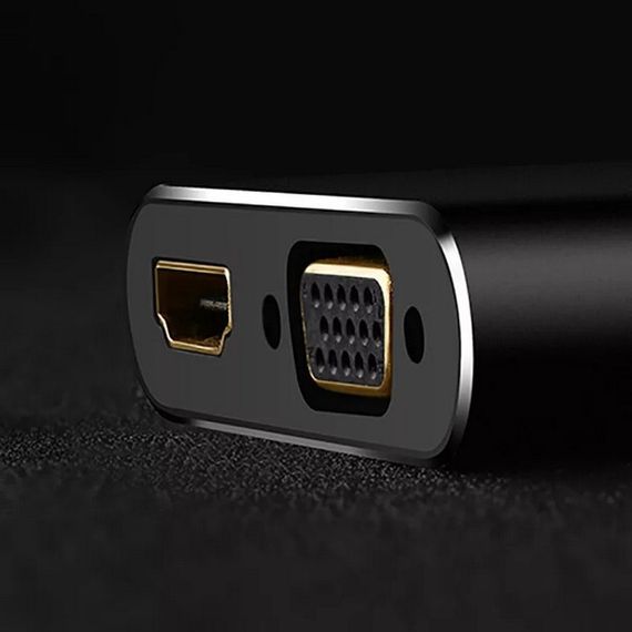 Конвертер UGREEN MD115 Mini DP to HDMI + VGA Converter (20422) черный