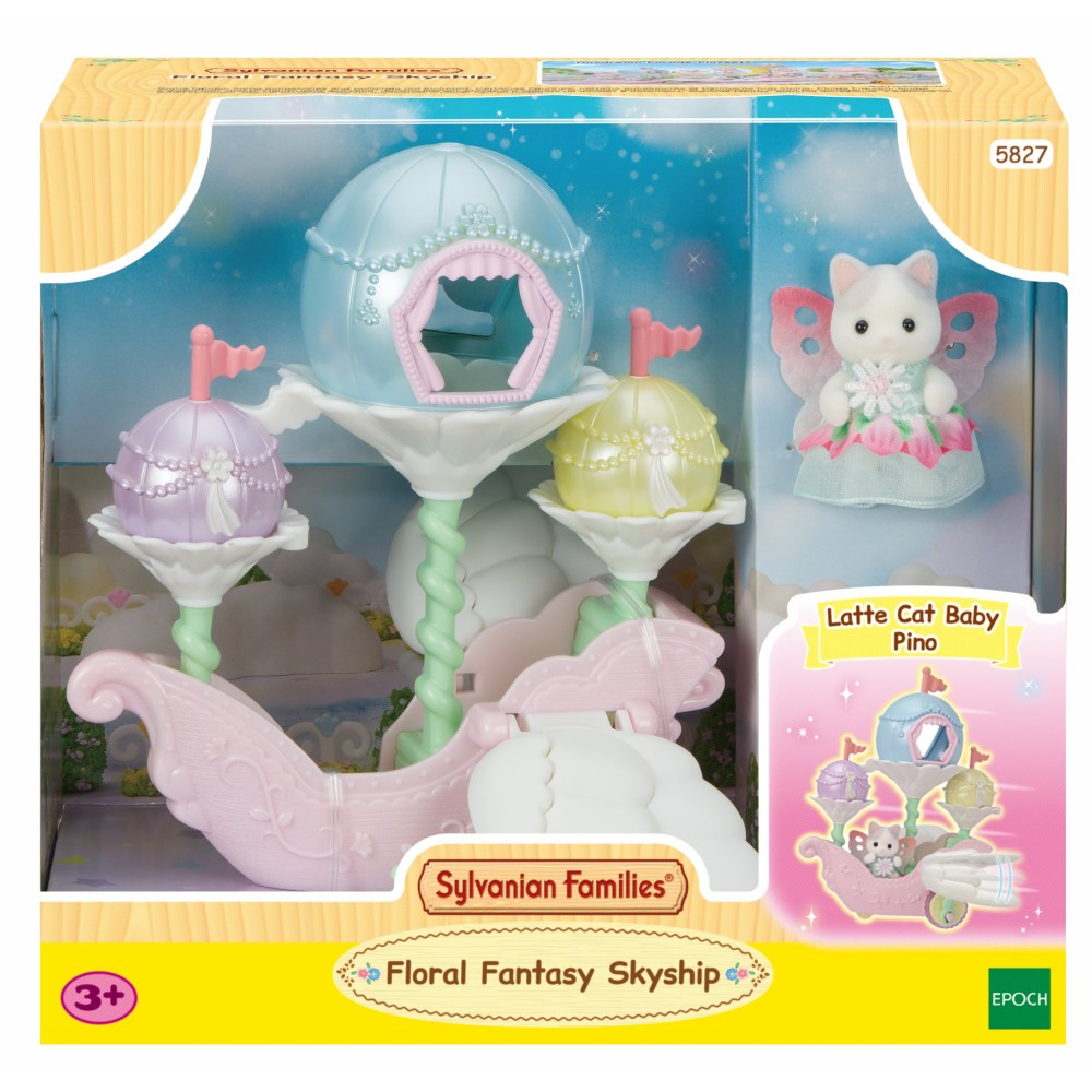 Sylvanian Families - Летающий транспорт цветочных фей + фигурка котенка Латте 5827