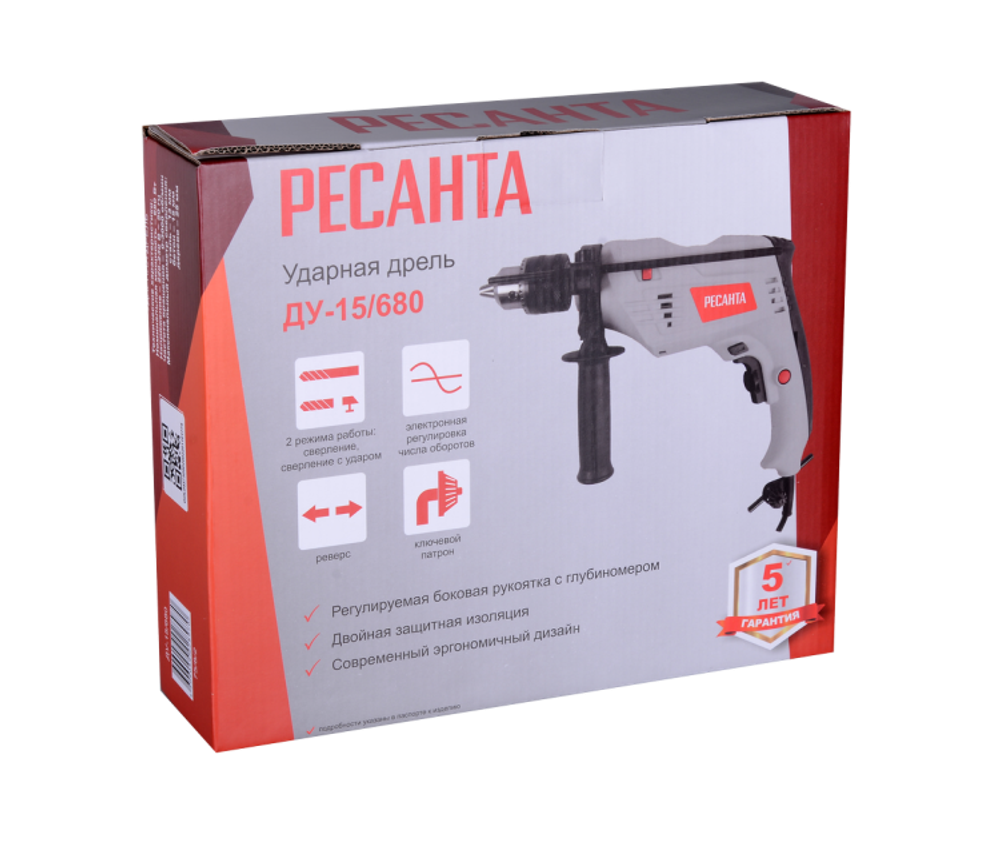 Дрель ударная Ресанта ДУ-15/680