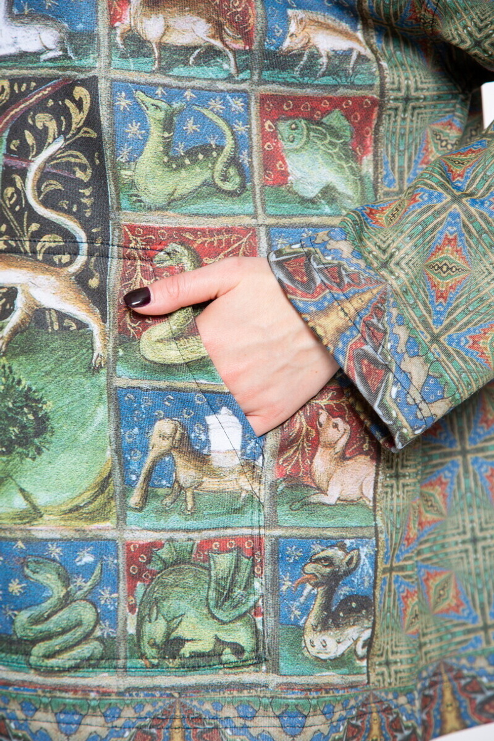 Комплект (худи и брюки) "Бестиарий", по мотивам Бестиария Бартоломея Английского, 15 век