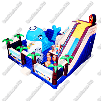 Коммерческий надувной батут "Акула и пираты"