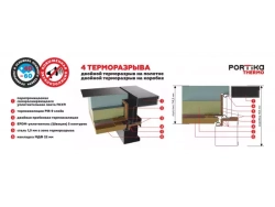 Дверь входная Porta T-4 403/П15 Букле Графит/Bianco Veralinga (терморазрыв)