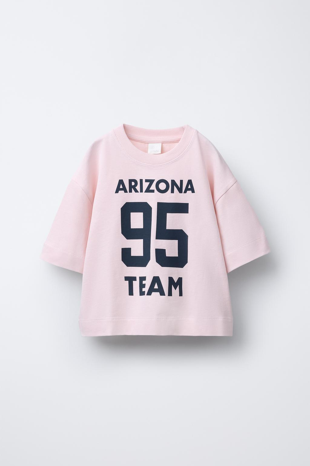 ZARA ФУТБОЛКА С НАДПИСЬЮ И ПРИНТОМ «НОМЕР», РОЗОВЫЙ