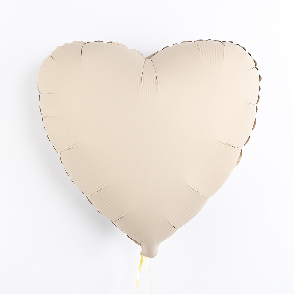 Шар (18''/46 см) Сердце, Кремовый Латте, Матовый, 1 шт., К088