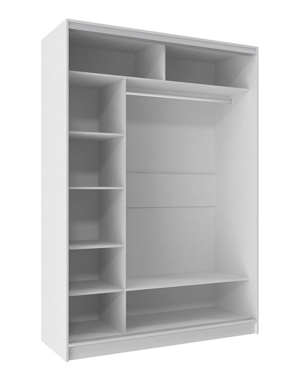 Шкаф-купе двухдверный с зеркалом 1600 Домашний Белый