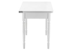 Стол Брентон с ящиком 60(120)х79х75 белый глянец