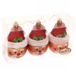 Ёлочные игрушки «Дед Мороз в колпаке» 10 см, (набор 3 шт)