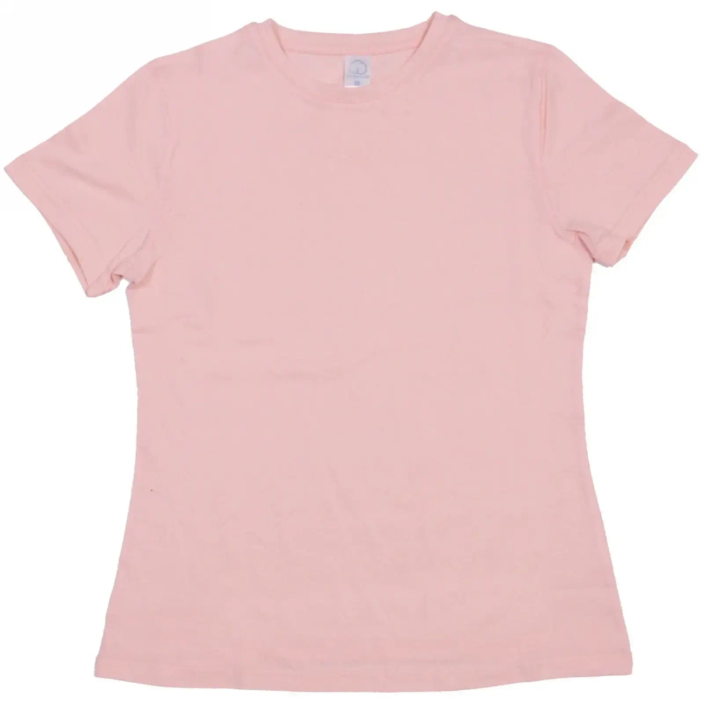 Футболка женская однотонная, цвет розовый, р 42 ( маломерит, р.40 )
