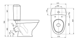 Унитаз-компакт Santeri Вест  напольный с сиденьем стандарт схема