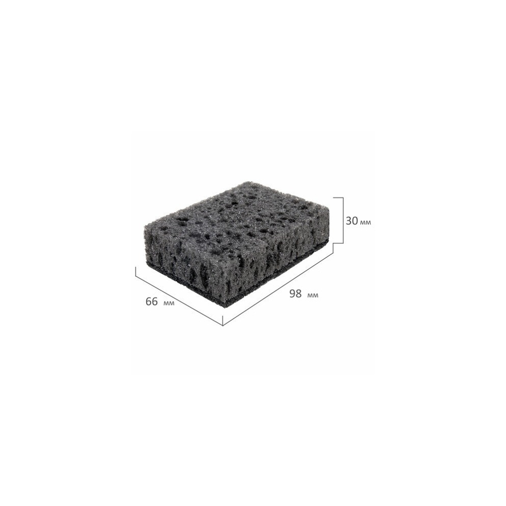 Губки для посуды BLACK 98х66х30 мм, 10 шт., КРУПНОПОРИСТЫЙ поролон/абразив LAIMA, 608648