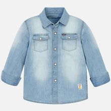 Светло-голубая джинсовая рубашка на кнопках Mayoral