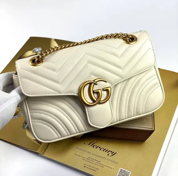 Сумка женская Gucci GG Marmont Small белый