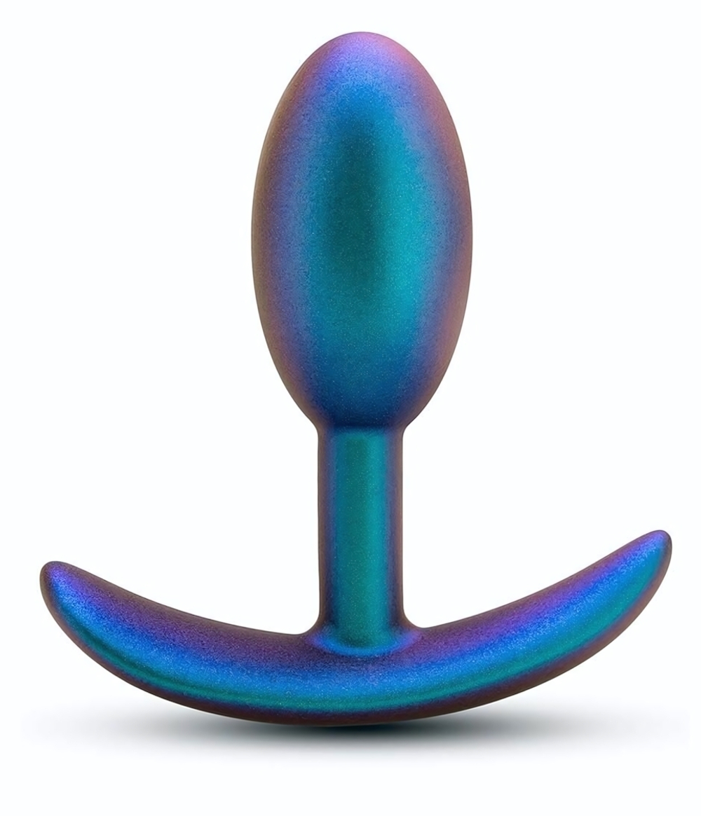 Синяя анальная пробка со смещенным центром тяжести The Nebula Plug - 9 см. (Цвет: бирюзовый)