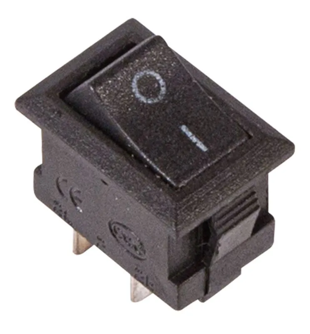 Клавиша-тумблер квадрат  малый 1пол 250V 3А (2с) ON-OFF черный Micro REXANT 362010