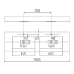 Раковина двойная AQUATON Ричмонд 1500, белая (1A70573KRD010)
