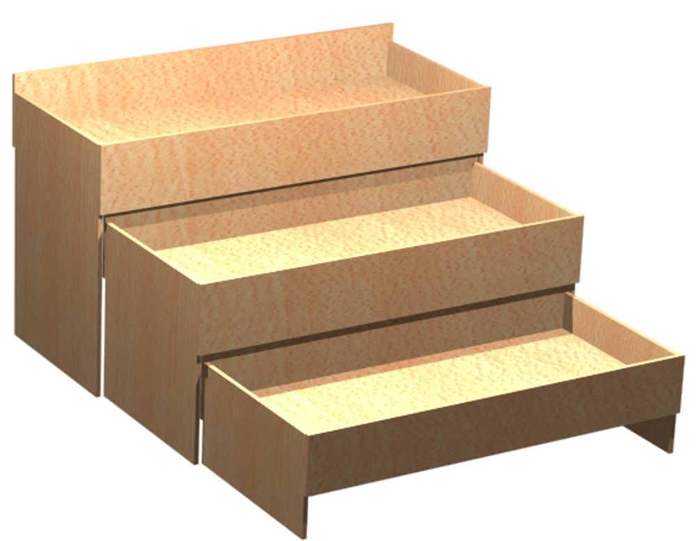 Трехъярусная кровать для детского сада. Материал: фанера.