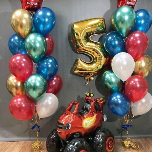 Композиция из шаров Цифрой и Ходячей Фигурой Вспыш