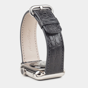 Ремешок для Apple Watch 40/41/42 mm из кожи аллигатора, серого цвета