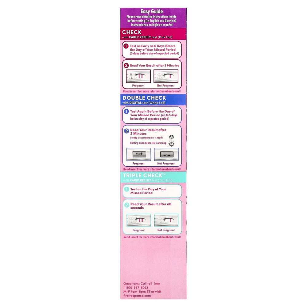 First Response, Тесты на беременность Triple Check ™, 3 теста