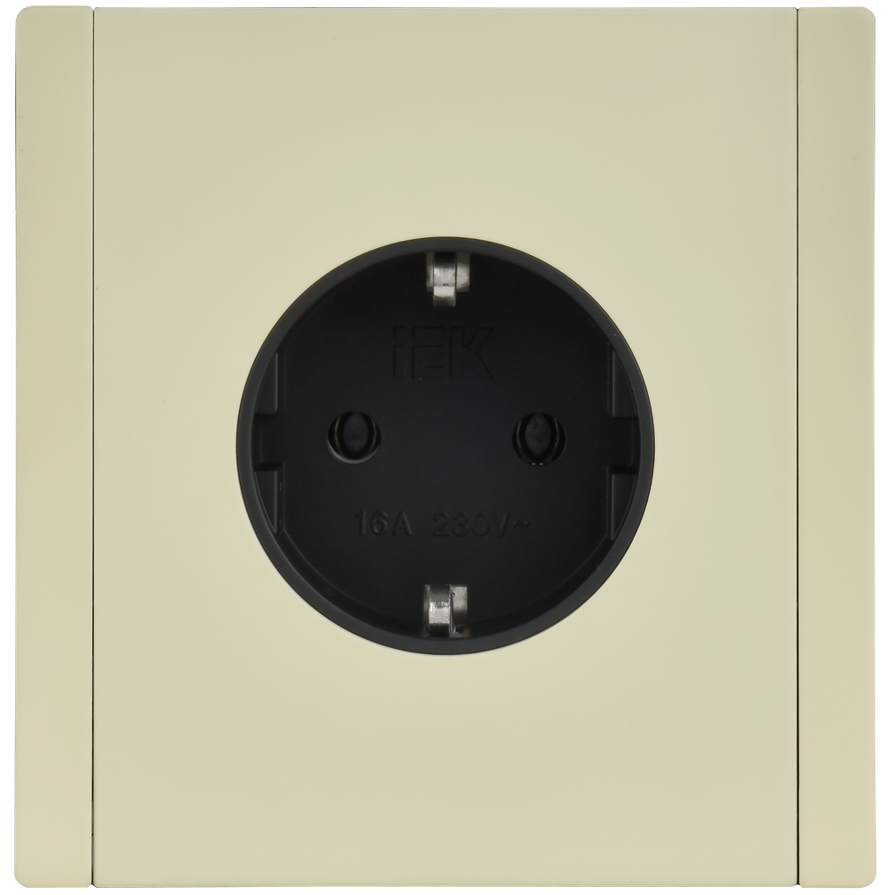 FORTE&PIANO Розетка 1-местная с заземлением без защитных шторок безвинтовое крепление 16А FP814M металл серый сланец IEK