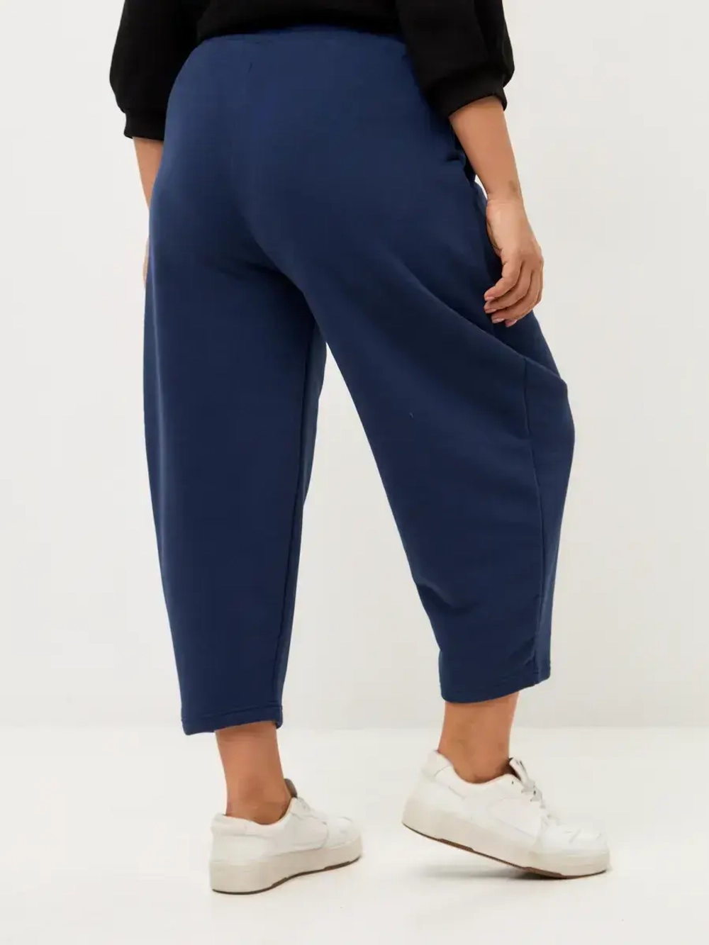 Брюки утепленные бананы с начёсом классические индиго