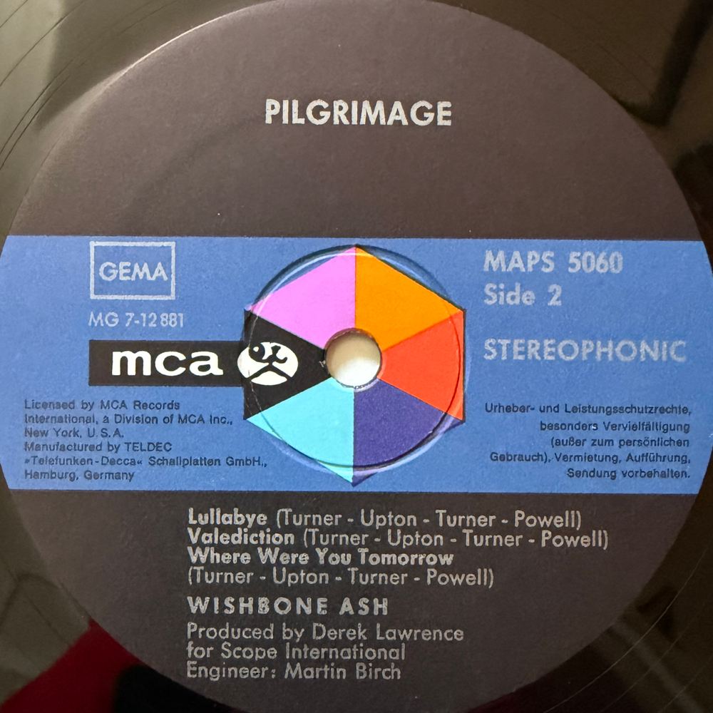 Wishbone Ash ‎– Pilgrimage (Германия 1971г.) Т
