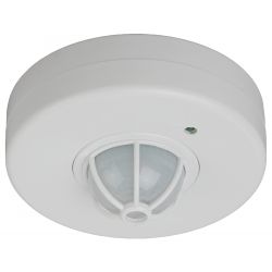 Датчик движения ЭРА MD 017 белый, макс. нагрузка 1200Вт, угол обзора 180-360гр, дальность 12м