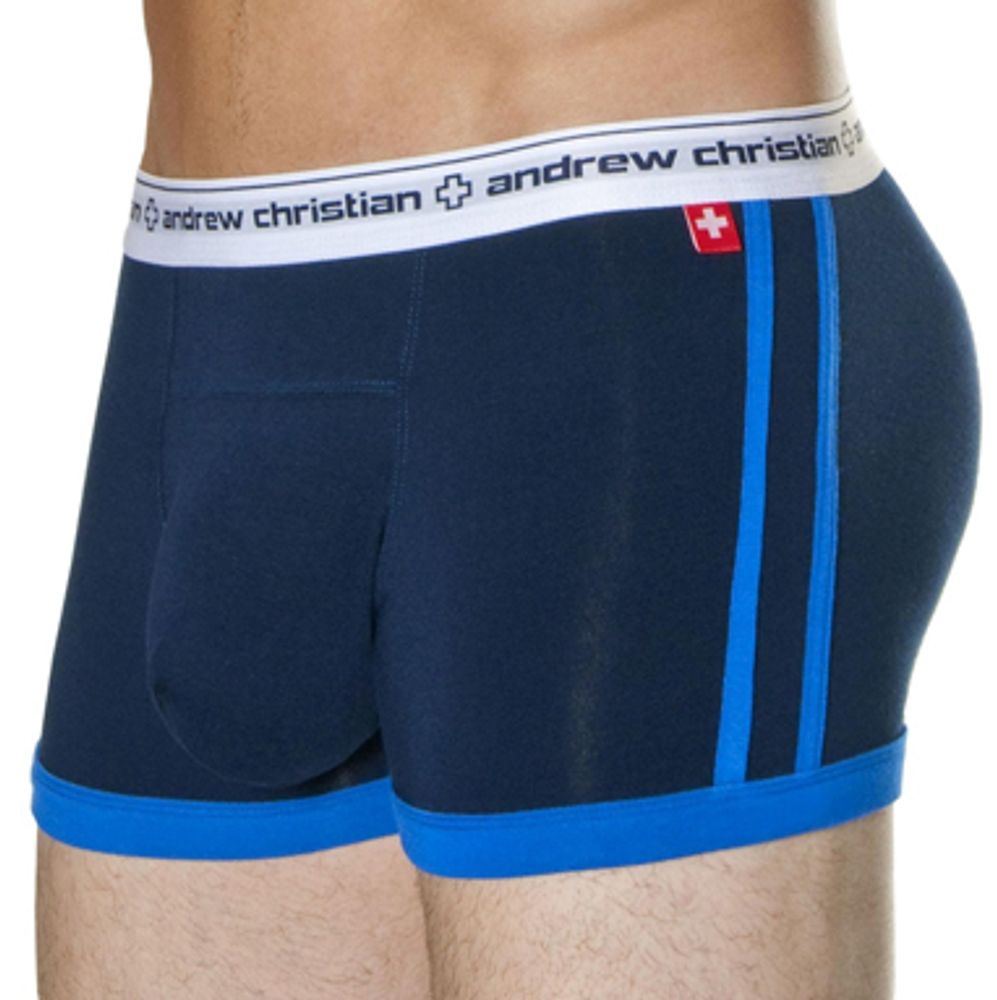 Мужские трусы хипсы Andrew Christian Navy Almost Naked Hip Boxer   ART787