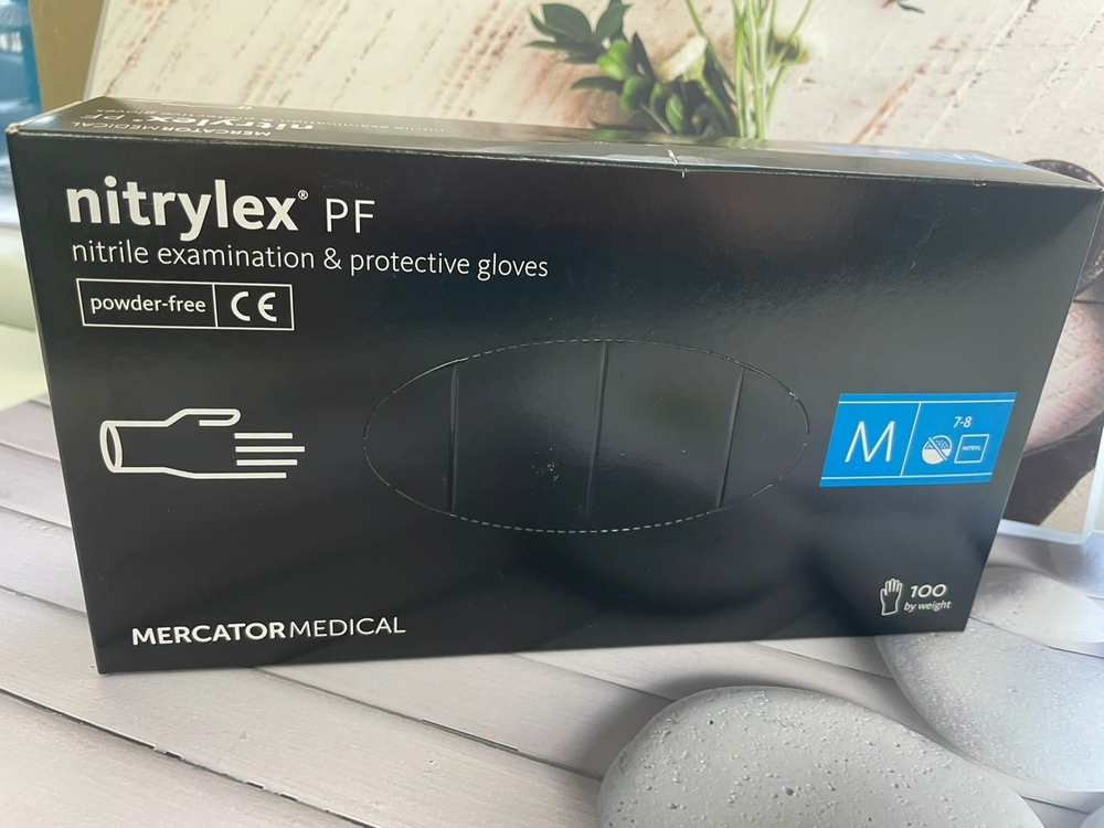 Перчатки Нитриловые Mercator Medical Черные M 50 пар