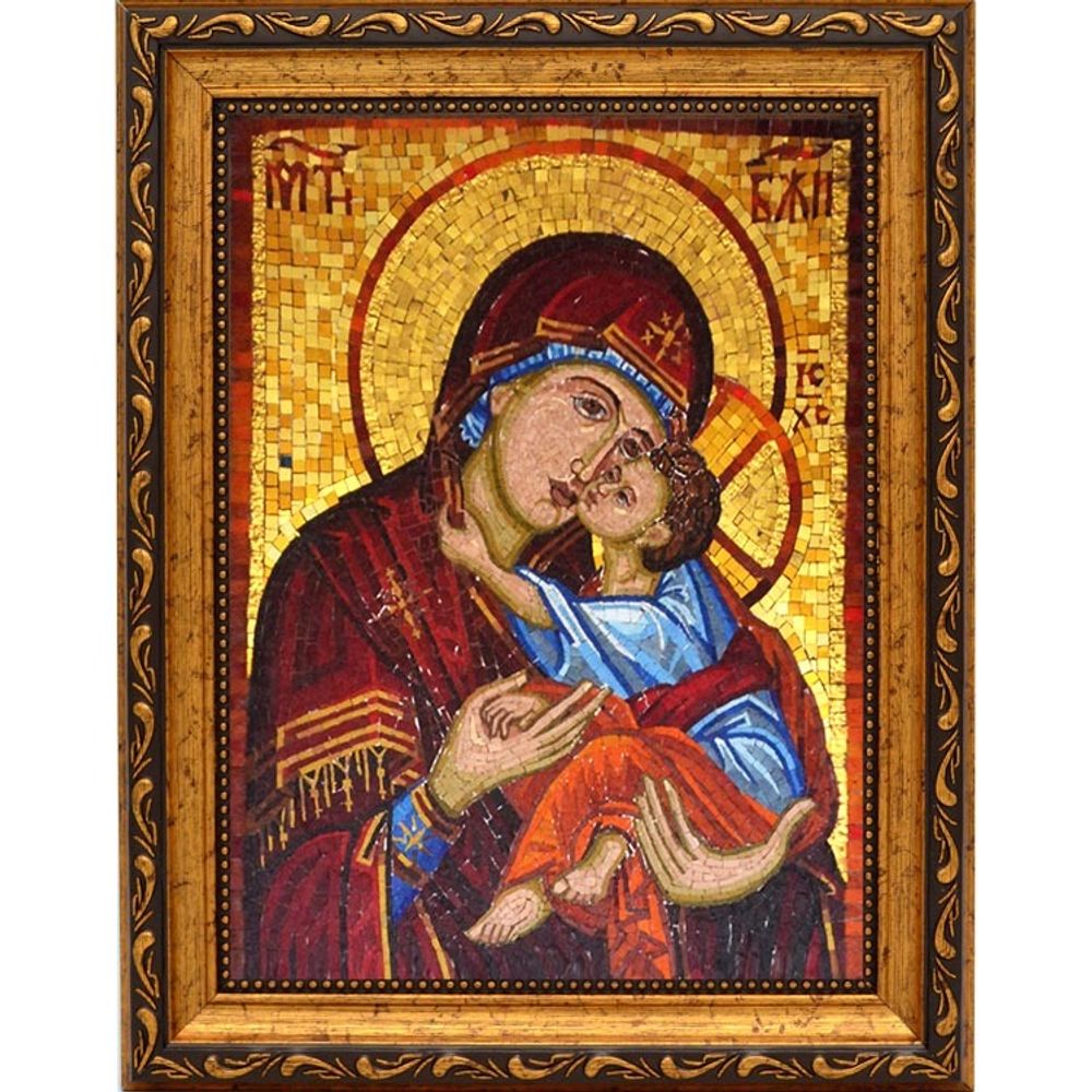 Сладкое лобзание (Будванская) икона Божьей Матери на холсте.