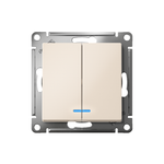 Выключатель 2-кл. СП AtlasDesign 10А IP20 (сх. 5а) 10AX с подсветкой механизм беж. SE ATN000253