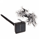 Гирлянда для улицы «Цветок» 7 м 50 ламп LED чёрный провод, 2 реж.,IP-55, Теплый белый (солнечная батарея).