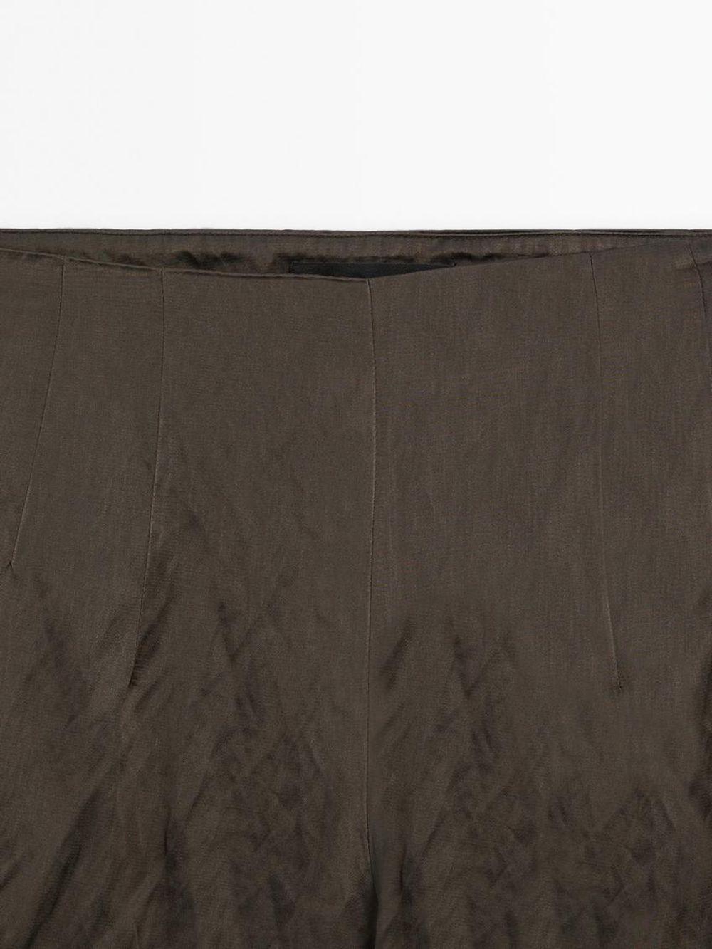 Massimo Dutti Атласные брюки, шоколадно-коричневый