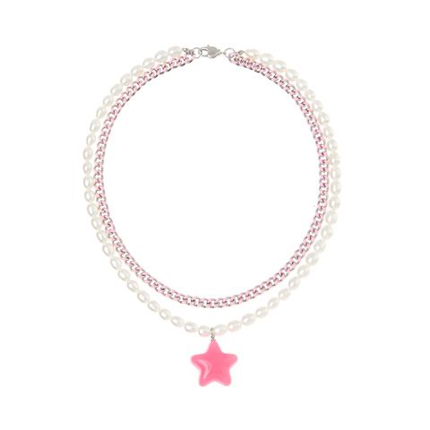 Neon Pink Star Necklace