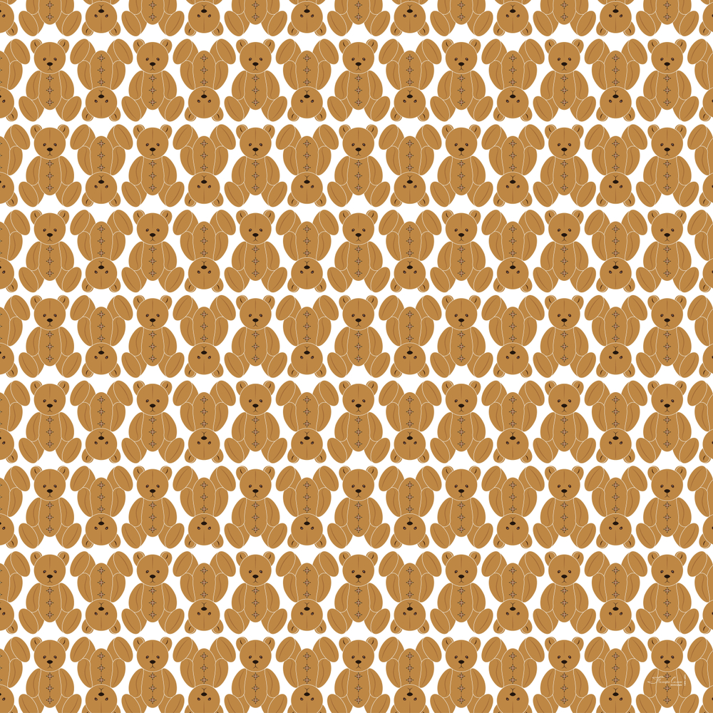 Шаль 120*120см, ТЭДДИ на белом