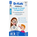 DrKids, Children's Кашель и заложенность носа, от 4 лет, ягодная смесь, 20 одноразовых флаконов по 5 мл (0,17 жидк. унции)
