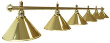 Лампа на шесть плафонов «Elegance» (золотистая штанга, золотистый плафон D35см)