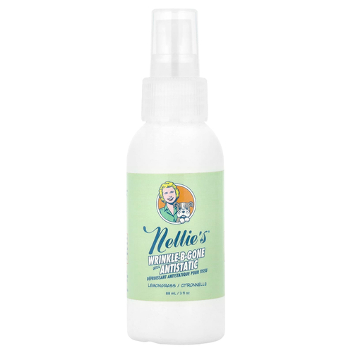 Nellie's, Wrinkle-B-Gone с антистатиком, лемонграсс, 88 мл (3 жидк. Унции)