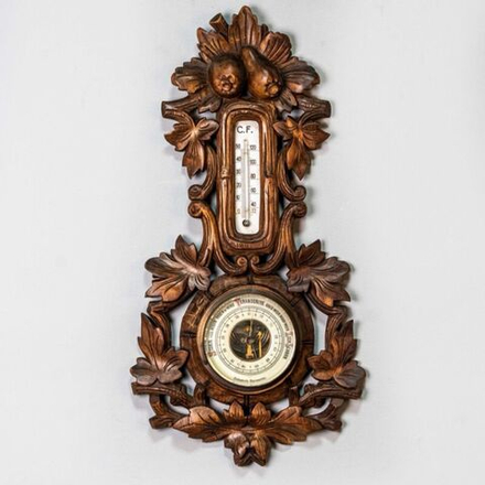 Винтаж: Настенный барометр с термометром