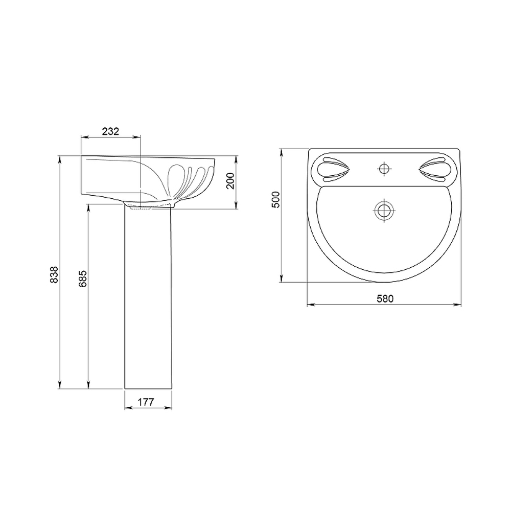 УМЫВАЛЬНИК SANTERI ЛОТОС БЕЛЫЙ 15094