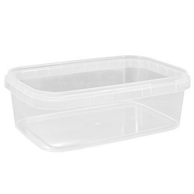 Контейнер прямоугольный 1000 мл КУБ упорное кольцо+конт.замок (124х182х62) Перинт (150 шт.) б/к