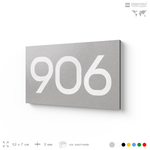 Номер на дверь 906, табличка на дверь для офиса, квартиры, кабинета, аудитории, склада, серая 120х70 мм, Айдентика Технолоджи