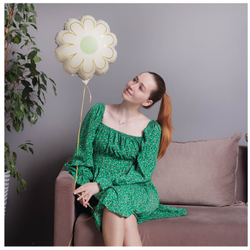 Фигура Цветок Ромашка белая с золотом (21"/53 см)