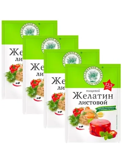 Желатин пищевой листовой 12,5 г * 4 шт