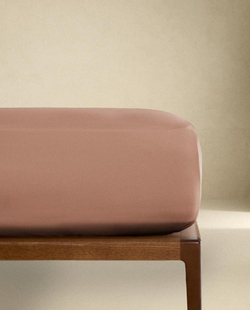 ZARA HOME (300 НИТЕЙ) ПРОСТЫНЯ НА РЕЗИНКЕ ИЗ САТИНА | ВЫСОТА 40 СМ, РОЗОВЫЙ