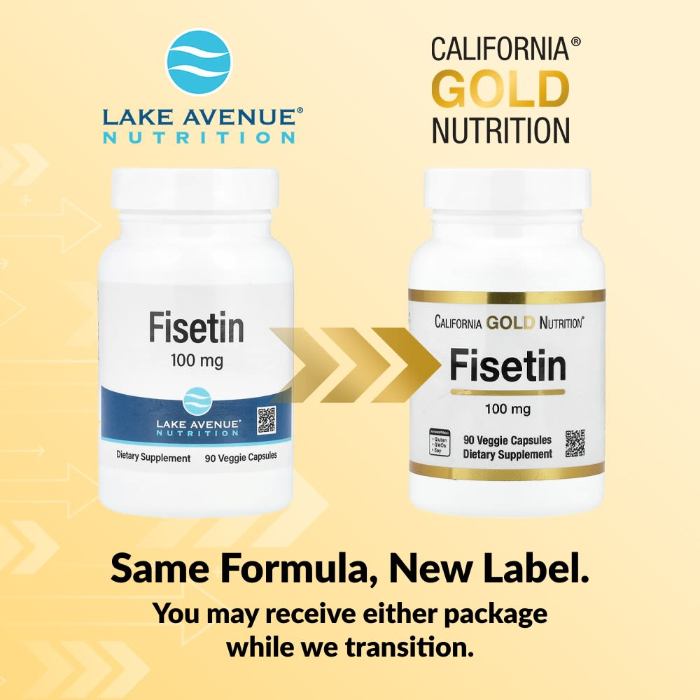 California Gold Nutrition, физетин, 100 мг, 90 растительных капсул