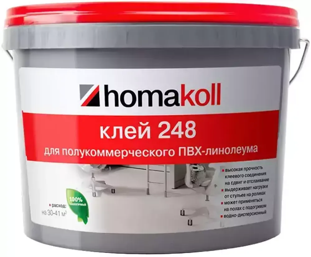 Клей для полукоммерческого линолеума водно-дисперсионный Homakoll 248 7 кг