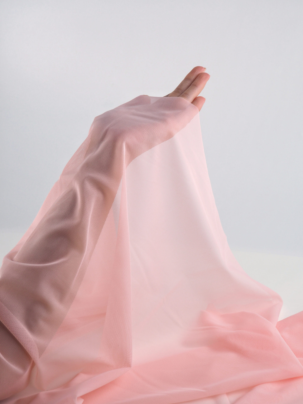 Сетка эластичная персиково-розовая метражом (Турция)