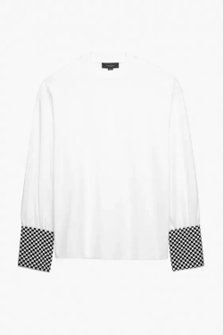 ZARA X STEFANO PILATI КОНТРАСТНАЯ ФУТБОЛКА, БЕЛЫЙ