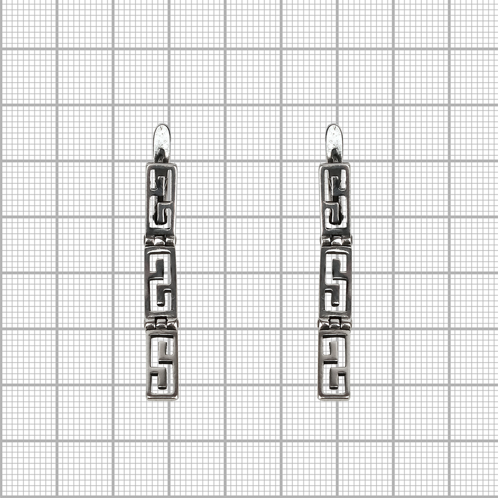 "Арта" серьги в серебряном покрытии из коллекции "Гауди" от Jenavi c английским замком